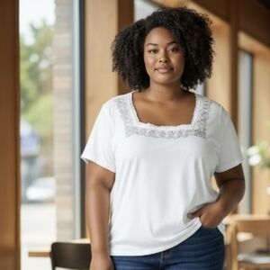 Torrid Blouse With Embroidery Detailed Neckline